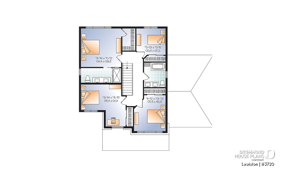 2nd level - Two-story Modern family home with 4 bedrooms, 3 bathrooms, open living spaces, integrated garage - Lewiston