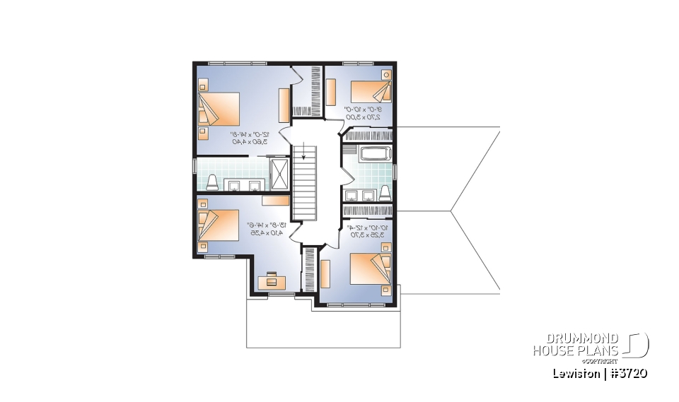 2nd level - Two-story Modern family home with 4 bedrooms, 3 bathrooms, open living spaces, integrated garage - Lewiston