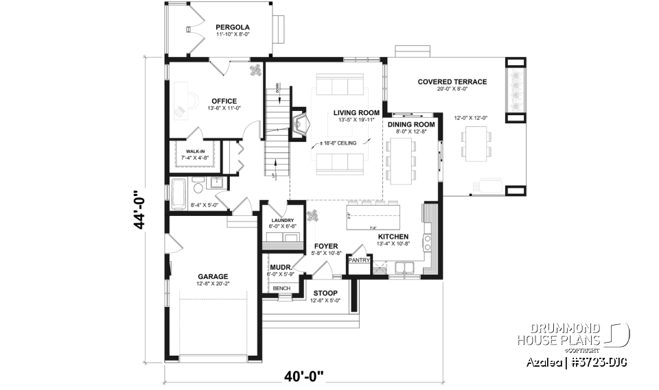 1st level - Basement foundation (Optional $) - 3 to 4 bedroom Modern Scandinavian house, master w/ private balcony, covered deck, den on main floor - Azalea