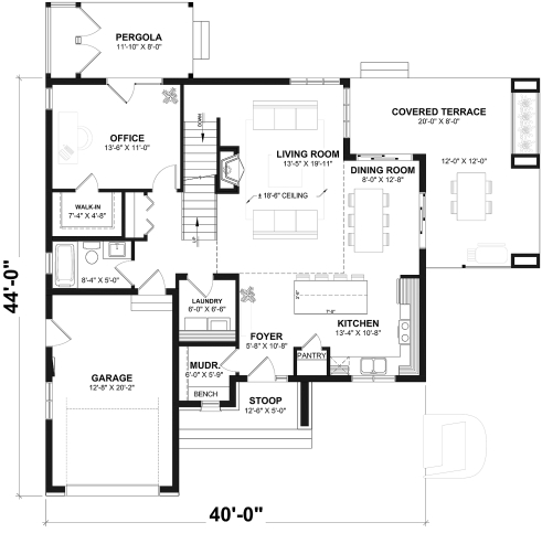 1st level - Basement foundation (Optional $) - 3 to 4 bedroom Modern Scandinavian house, master w/ private balcony, covered deck, den on main floor - Azalea