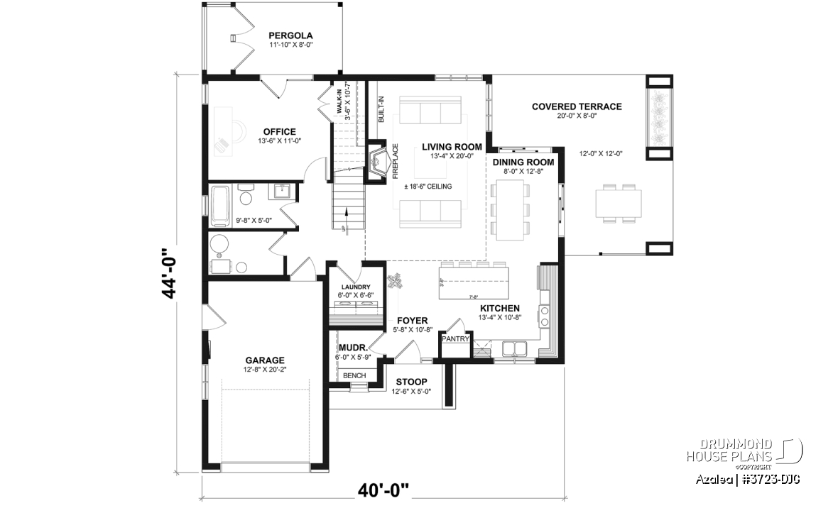 1st level - Slab foundation - 3 to 4 bedroom Modern Scandinavian house, master w/ private balcony, covered deck, den on main floor - Azalea