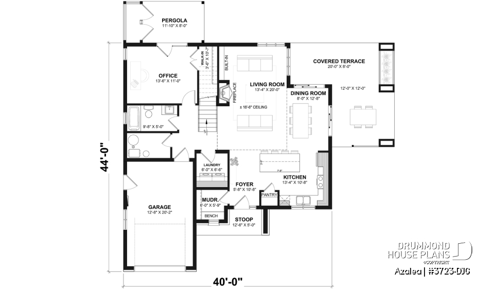 1st level - Slab foundation - 3 to 4 bedroom Modern Scandinavian house, master w/ private balcony, covered deck, den on main floor - Azalea