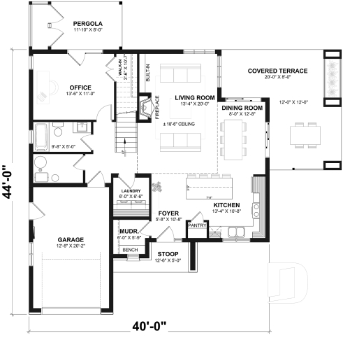1st level - Slab foundation - 3 to 4 bedroom Modern Scandinavian house, master w/ private balcony, covered deck, den on main floor - Azalea