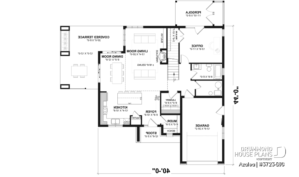 1st level - Slab foundation - 3 to 4 bedroom Modern Scandinavian house, master w/ private balcony, covered deck, den on main floor - Azalea