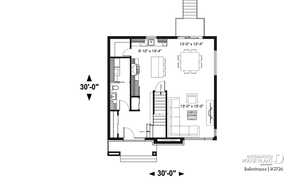 1st level - Modern two-storey house design, spacious floor plan, superb kitchen with island and pantry, 3 good size beds - Bellechasse