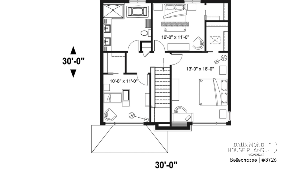 2nd level - Modern two-storey house design, spacious floor plan, superb kitchen with island and pantry, 3 good size beds - Bellechasse