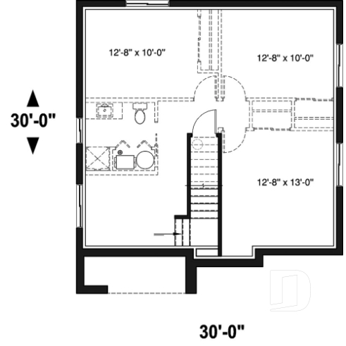 Basement - Modern two-storey house design, spacious floor plan, superb kitchen with island and pantry, 3 good size beds - Bellechasse