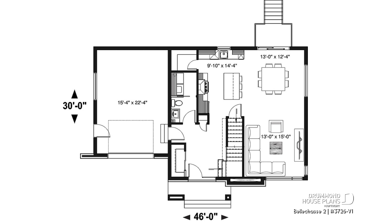 1st level - Modern floor plans, 3 to 4 bedrooms, garage, open concept, pantry, kitchen island, finished daylight basement - Bellechasse 2