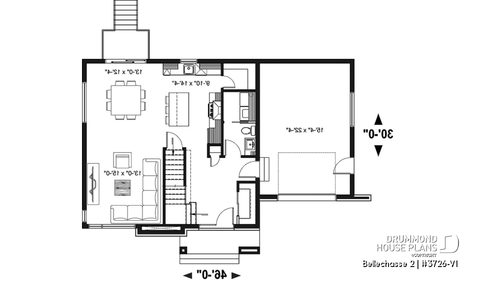1st level - Modern floor plans, 3 to 4 bedrooms, garage, open concept, pantry, kitchen island, finished daylight basement - Bellechasse 2