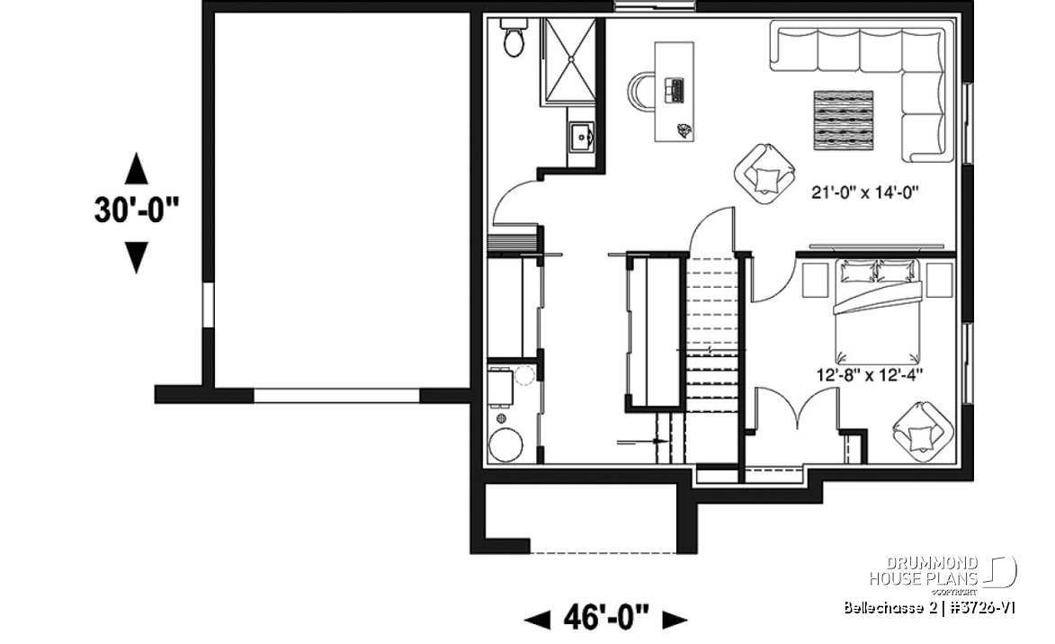 Basement - Modern floor plans, 3 to 4 bedrooms, garage, open concept, pantry, kitchen island, finished daylight basement - Bellechasse 2