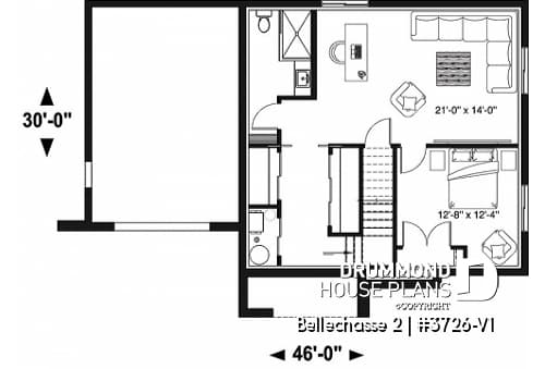 Basement - Modern floor plans, 3 to 5 bedrooms, garage, open concept, pantry, kitchen island, finished daylight basement - Bellechasse 2