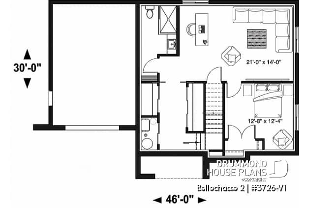 Basement - Modern floor plans, 3 to 5 bedrooms, garage, open concept, pantry, kitchen island, finished daylight basement - Bellechasse 2