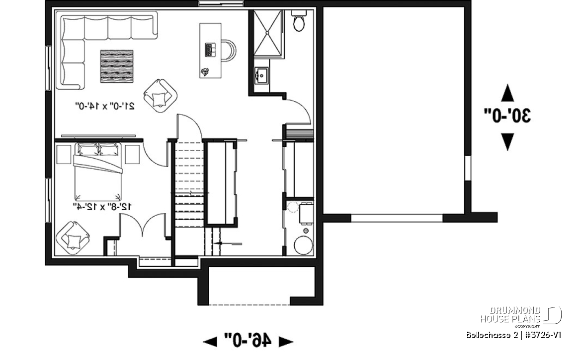 Basement - Modern floor plans, 3 to 4 bedrooms, garage, open concept, pantry, kitchen island, finished daylight basement - Bellechasse 2