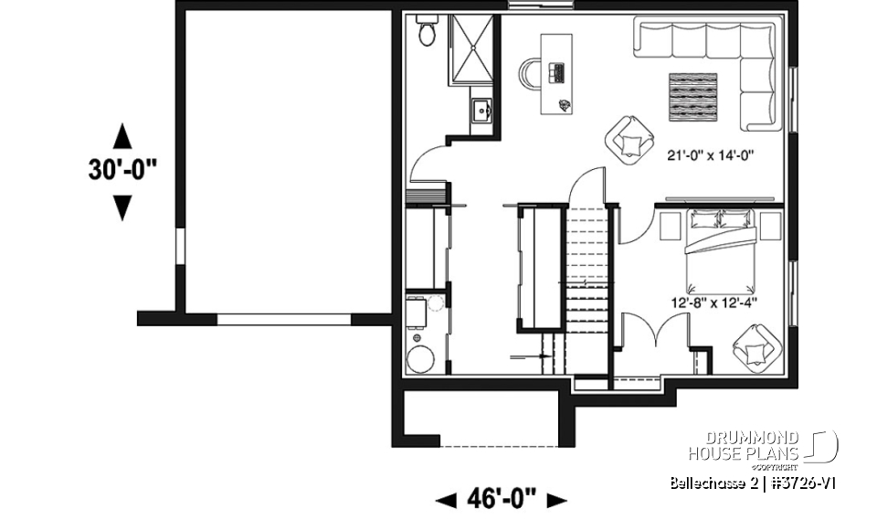 Finished basement (Optional $) - Modern floor plans, 3 to 4 bedrooms, garage, open concept, pantry, kitchen island, finished daylight basement - Bellechasse 2