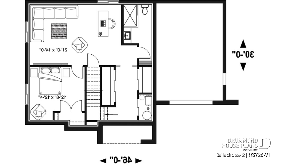 Finished basement (Optional $) - Modern floor plans, 3 to 4 bedrooms, garage, open concept, pantry, kitchen island, finished daylight basement - Bellechasse 2