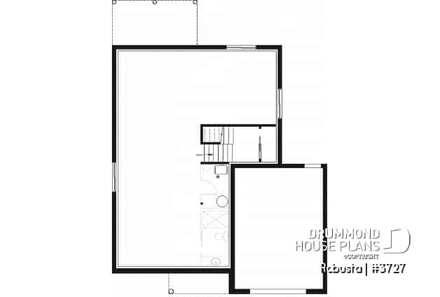 Basement - Modern 3 to 4 bedroom house plan with garage, home office, open kitchen, dining and living room, master suite - Montarville