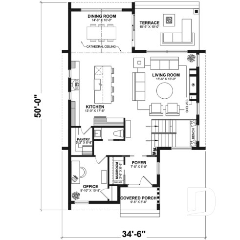 1st level - Minimalist Scandinavian style home with lots of amenities! 3 to 5 beds, cathedral, optional finished basement - Freya