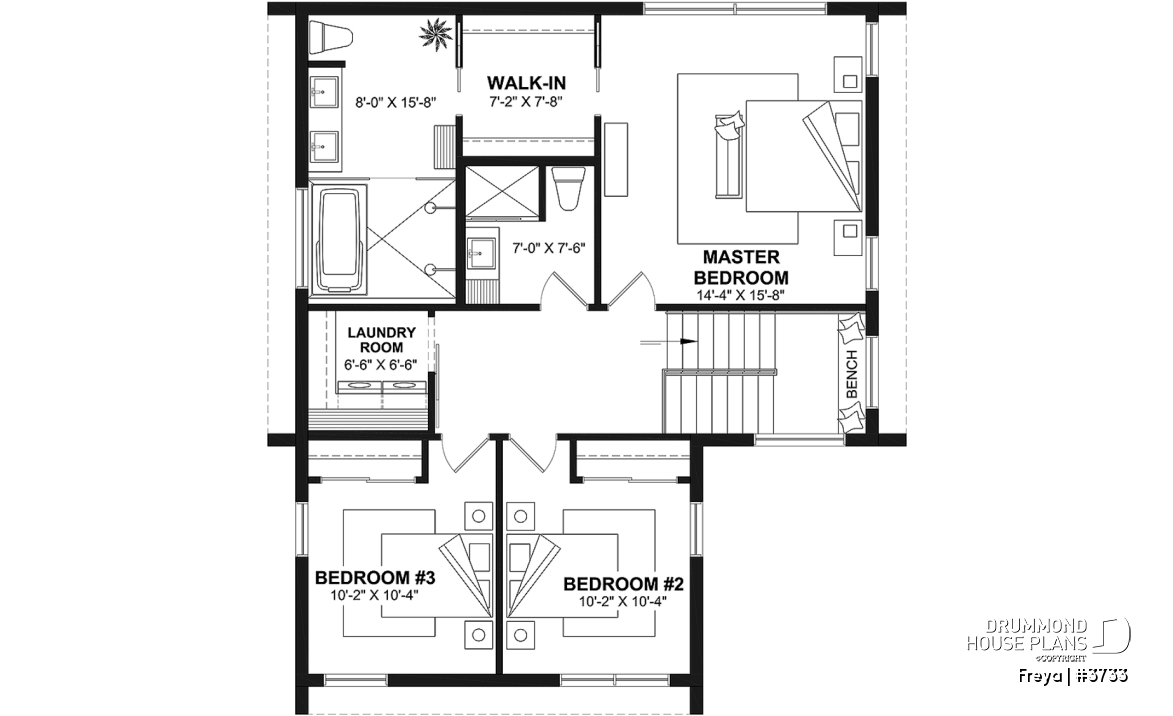 2nd level - Minimalist Scandinavian style home with lots of amenities! 3 to 5 beds, cathedral, optional finished basement - Freya
