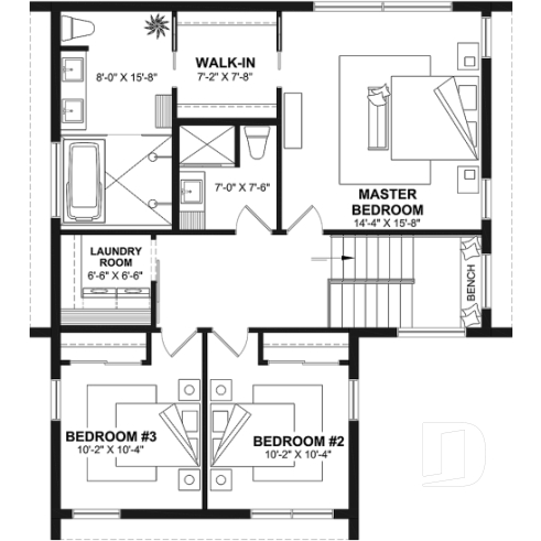 2nd level - Minimalist Scandinavian style home with lots of amenities! 3 to 5 beds, cathedral, optional finished basement - Freya