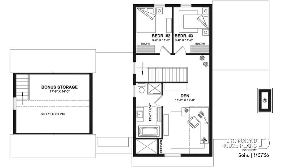 2nd level - Transitional style home with master suite on main floor, home office and open floor plan - Soho