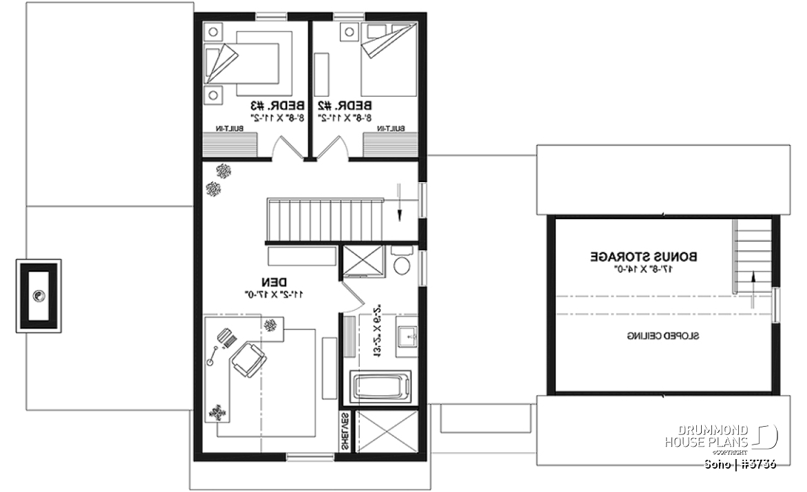 2nd level - Transitional style home with master suite on main floor, home office and open floor plan - Soho