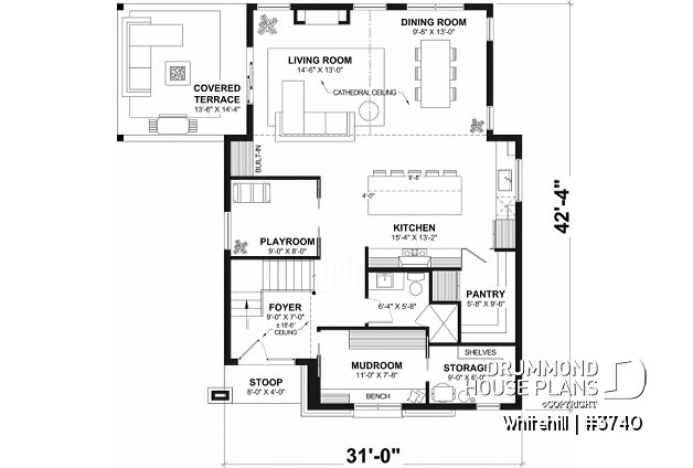 1st level - Two-story Classic style home, open area and games room on the ground floor, 3 bedrooms - Whitehill