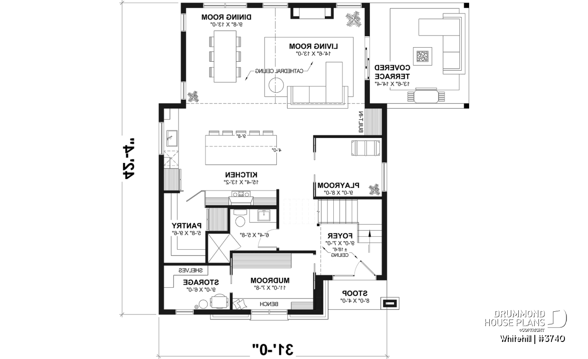 1st level - Two-story Classic style home, open area and games room on the ground floor, 3 bedrooms - Whitehill