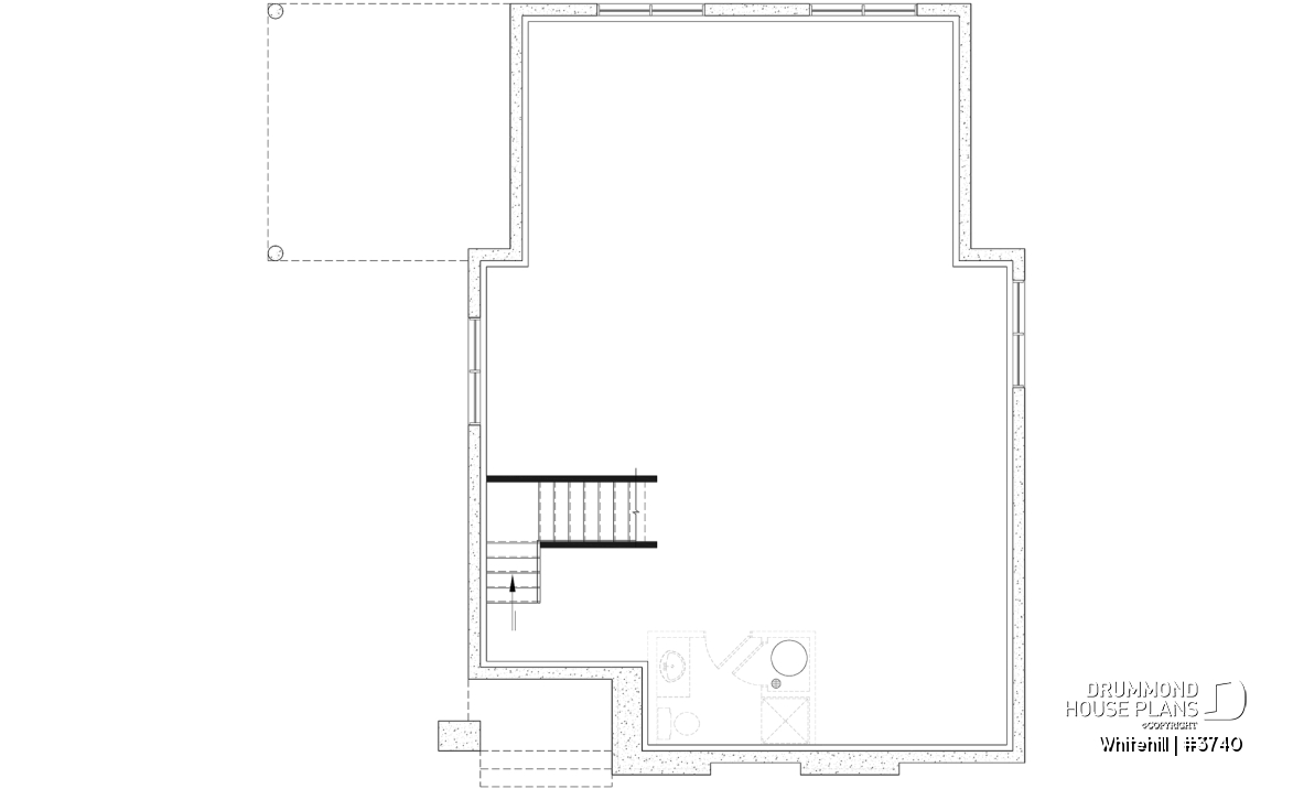 Unfinished basement (Optional $) - Two-story Classic style home, open area and games room on the ground floor, 3 bedrooms - Whitehill