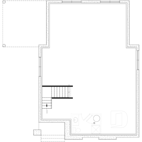 Unfinished basement (Optional $) - Two-story Classic style home, open area and games room on the ground floor, 3 bedrooms - Whitehill