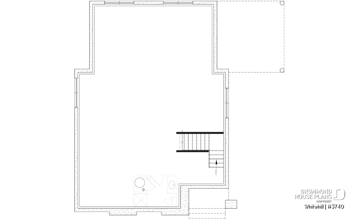 Unfinished basement (Optional $) - Two-story Classic style home, open area and games room on the ground floor, 3 bedrooms - Whitehill
