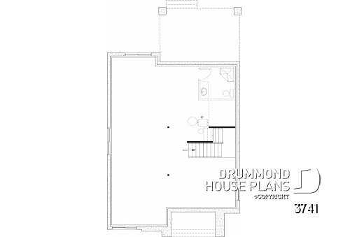 Unfinished basement - Modern house plan 3 to 5 bedrooms, office, 2.5 baths, master suite upstairs, optional finished basement ($) - Tiago