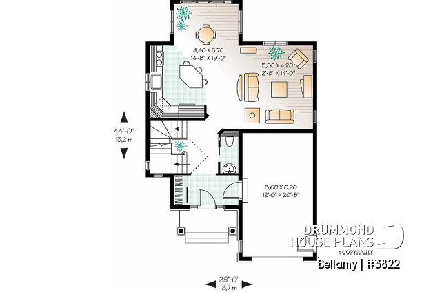 1st level - 2 storey european cottage with 3 bedroom and garage - Bonita