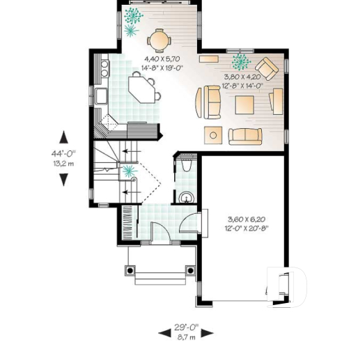 1st level - 2 storey european cottage with 3 bedroom and garage - Bonita