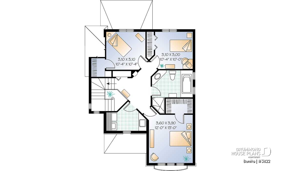 2nd level - 2 storey european cottage with 3 bedroom and garage - Bonita