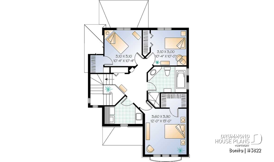 2nd level - 2 storey european cottage with 3 bedroom and garage - Bonita