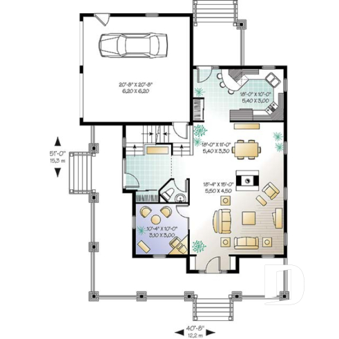 1st level - Open floor plan, home office, 3-4 bedrooms, 2-car garage, see-thru fireplace, large bonus room - The Madeline 5