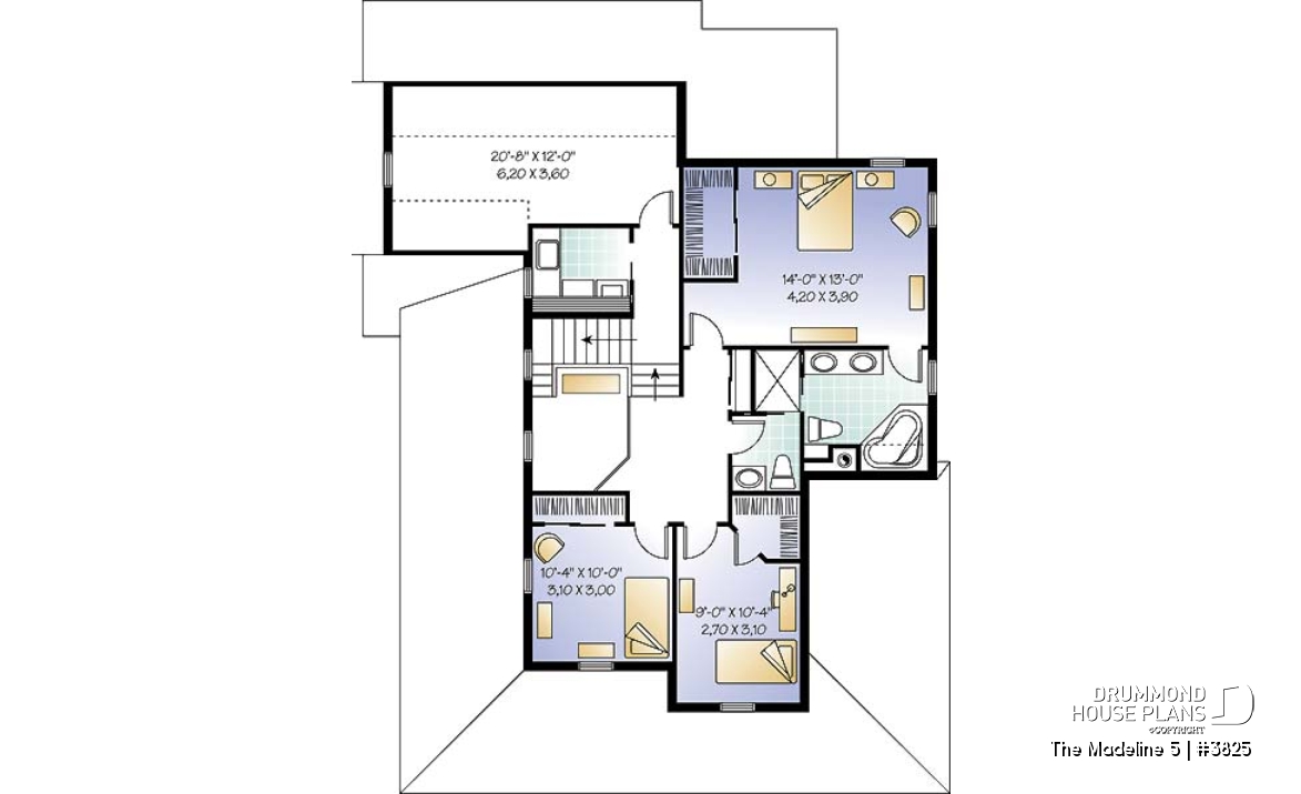 2nd level - Open floor plan, home office, 3-4 bedrooms, 2-car garage, see-thru fireplace, large bonus room - The Madeline 5