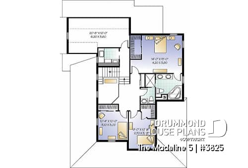2nd level - Open floor plan, home office, 3-4 bedrooms, 2-car garage, see-thru fireplace, large bonus room - The Madeline 5
