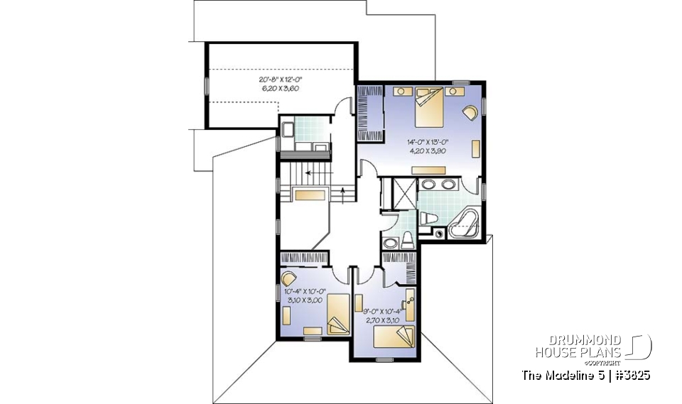 2nd level - Open floor plan, home office, 3-4 bedrooms, 2-car garage, see-thru fireplace, large bonus room - The Madeline 5