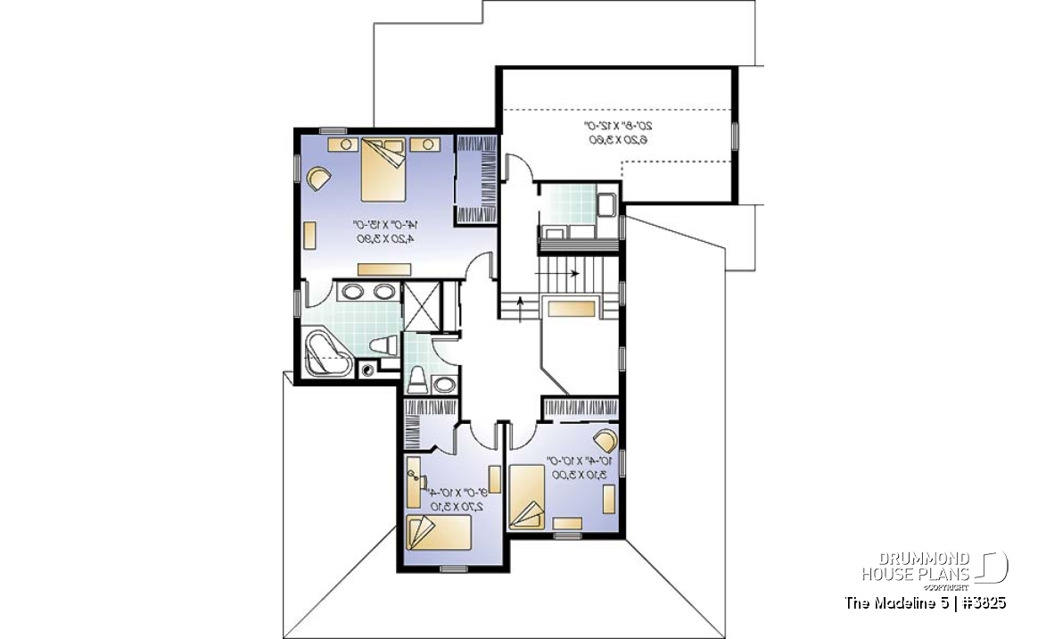 2nd level - Open floor plan, home office, 3-4 bedrooms, 2-car garage, see-thru fireplace, large bonus room - The Madeline 5