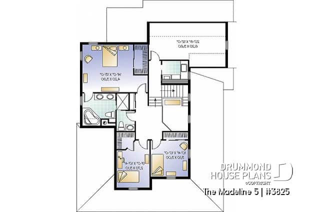 2nd level - Open floor plan, home office, 3-4 bedrooms, 2-car garage, see-thru fireplace, large bonus room - The Madeline 5