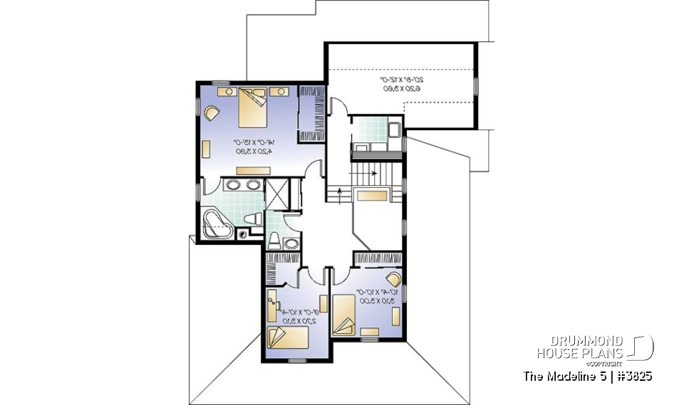 2nd level - Open floor plan, home office, 3-4 bedrooms, 2-car garage, see-thru fireplace, large bonus room - The Madeline 5