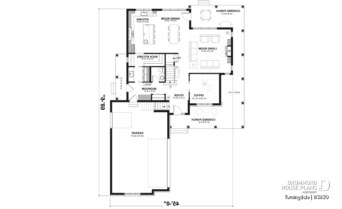 1st level - Traditional home with wraparound porch, 4 bedrooms, 2+ car garage, home office, large bonus space - Turningdale