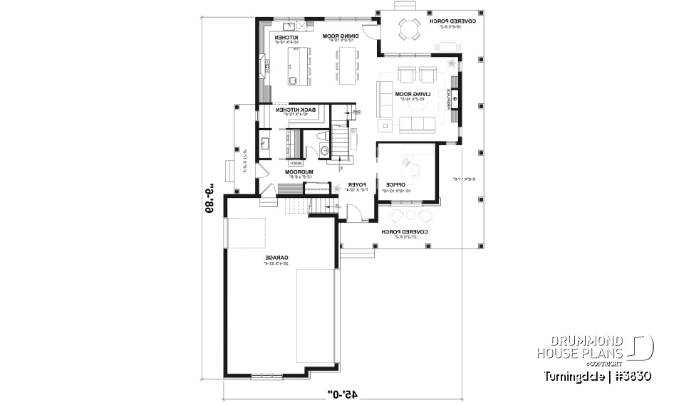 1st level - Traditional home with wraparound porch, 4 bedrooms, 2+ car garage, home office, large bonus space - Turningdale