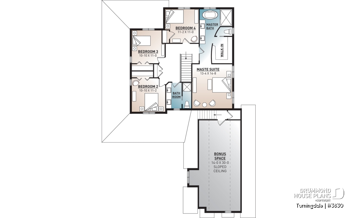 2nd level - Traditional home with wraparound porch, 4 bedrooms, 2+ car garage, home office, large bonus space - Turningdale