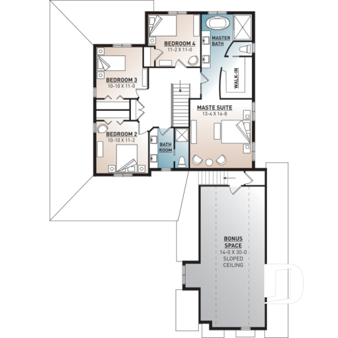 2nd level - Traditional home with wraparound porch, 4 bedrooms, 2+ car garage, home office, large bonus space - Turningdale