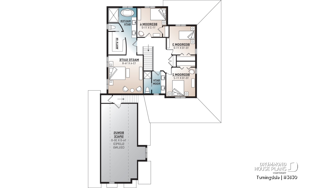 2nd level - Traditional home with wraparound porch, 4 bedrooms, 2+ car garage, home office, large bonus space - Turningdale