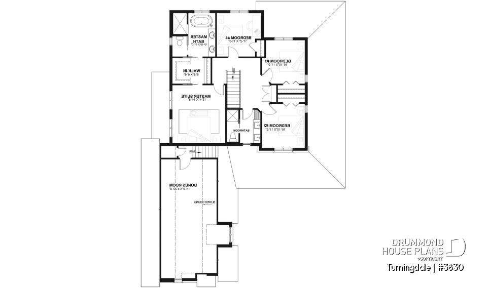 2nd level - Traditional home with wraparound porch, 4 bedrooms, 2+ car garage, home office, large bonus space - Turningdale