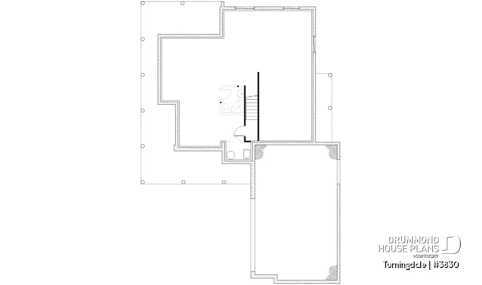 Unfinished basement - Traditional home with wraparound porch, 4 bedrooms, 2+ car garage, home office, large bonus space - Turningdale