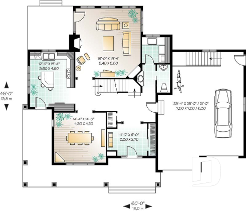 1st level - Large foyer, formal dining, 4 bedrooms, family room with fireplace, 2-car garage - Eliana